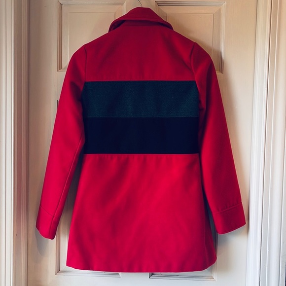 Jack Fleece Red Pea Coat Like New XS/0 - Picture 3 of 5